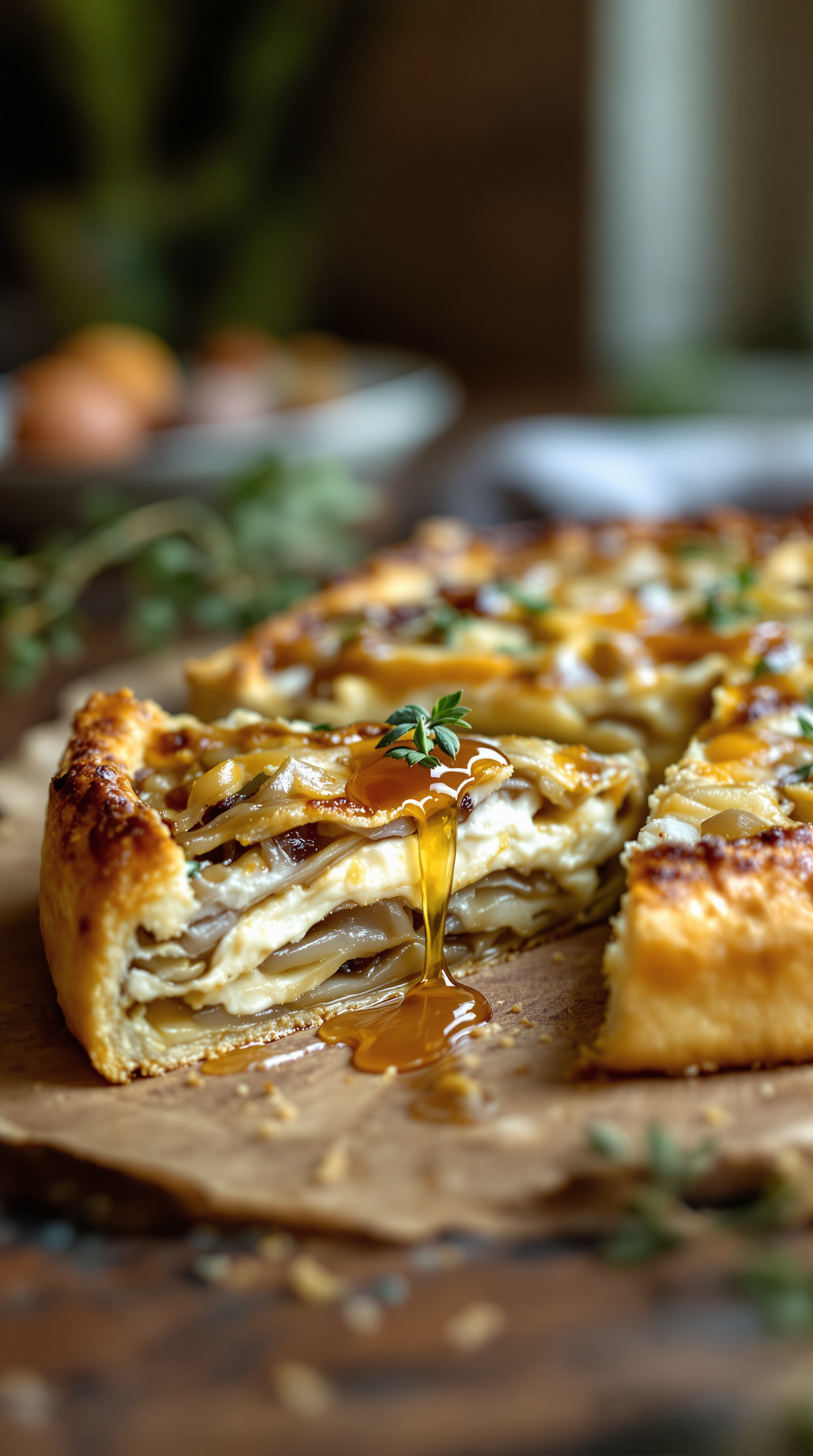 Tarte aux poireaux, chèvre et miel — cuisine familiale